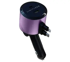 Limitless Car Charger w/ Retractable Lightning Type-C Cables