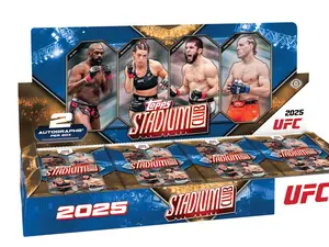2025 Topps Stadium Club UFC Hobby Box -  2 Autographs Per Box - 16 Packs - 8 Cards Per Pack - UFC - MMA Trading Cards