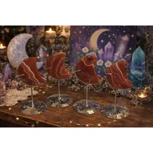 Carnelian Moon with Zodiac Stand