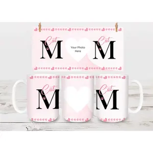 Custom Cat Mom Mug 15oz - Add 1 Photo! Drinkware Ceramic