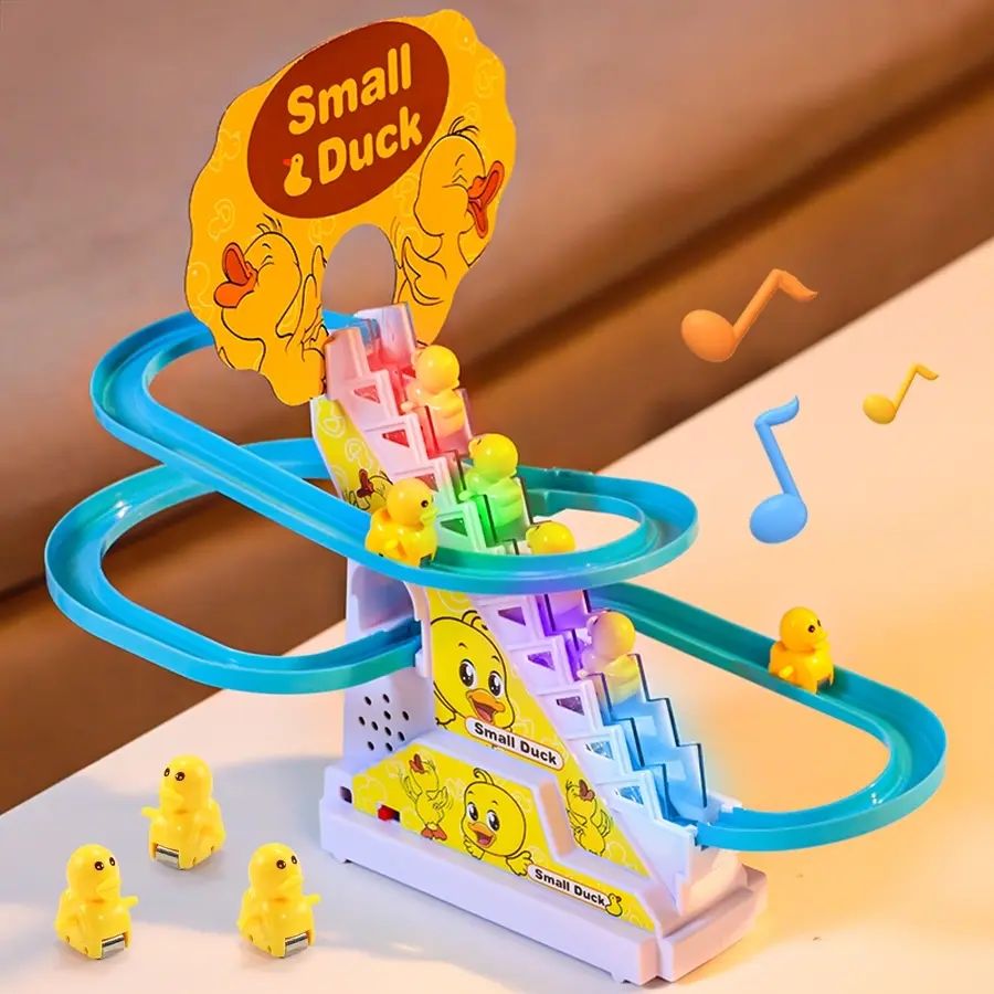 Duck Design Slide Track Toy, Cute Interactive Duck Shaped, 1 Box Slide Track Toy including 6 Counts Ducks, Fun Play Slide Toy, Birthday Gift for Boys & Girls