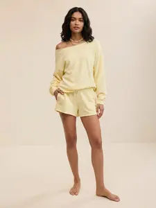 [NEW] Azazie Alumni Off-The-Shoulder Oversized Cotton Cozy Pajamas Sleepwear Loungewear Sweatshirt