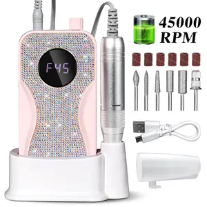 Rechargeable Nail Drill, Precision Nail Drill, Electric Nail File with Diamond-Studded, for Gel Acrylic Nails Removal Polishing Shaping, Home and Salon, Mermaid Purple-Blue Gradient, Twilight Orange-Purple Gradient, Sunset Orange-Blue Gradient