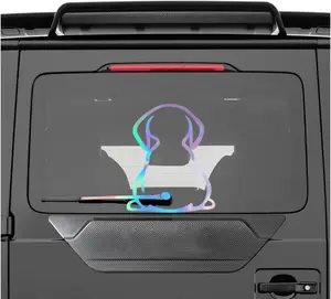 2 PCS Car Dog Rear Wiper Windshield Decals, Waterproof Cute Puppy Moving Tail Vinyl Stickers, Funny Lovely Animal Rear Wipers Decorative Decal for SUV Truck Van (Colorful)