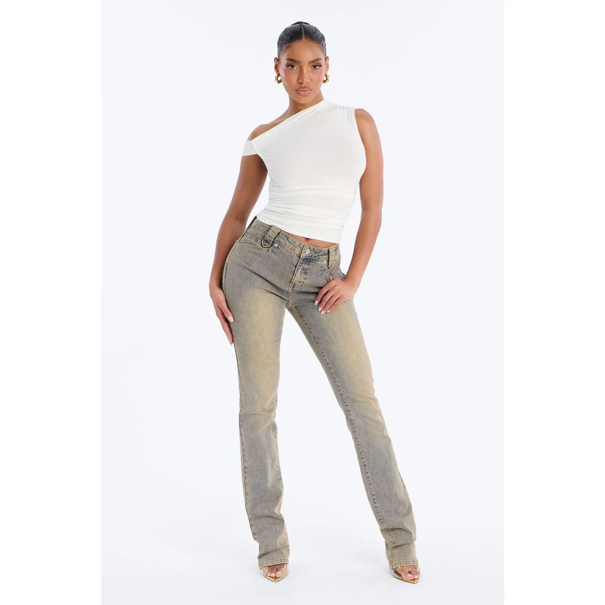 Solana Stretch Stacked Skinny Jeans - Vintage Wash