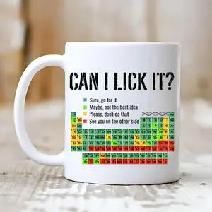 Can I Lick It Mug , Periodic Table , Funny Chemistry , Elements Table Funny , Science Mug