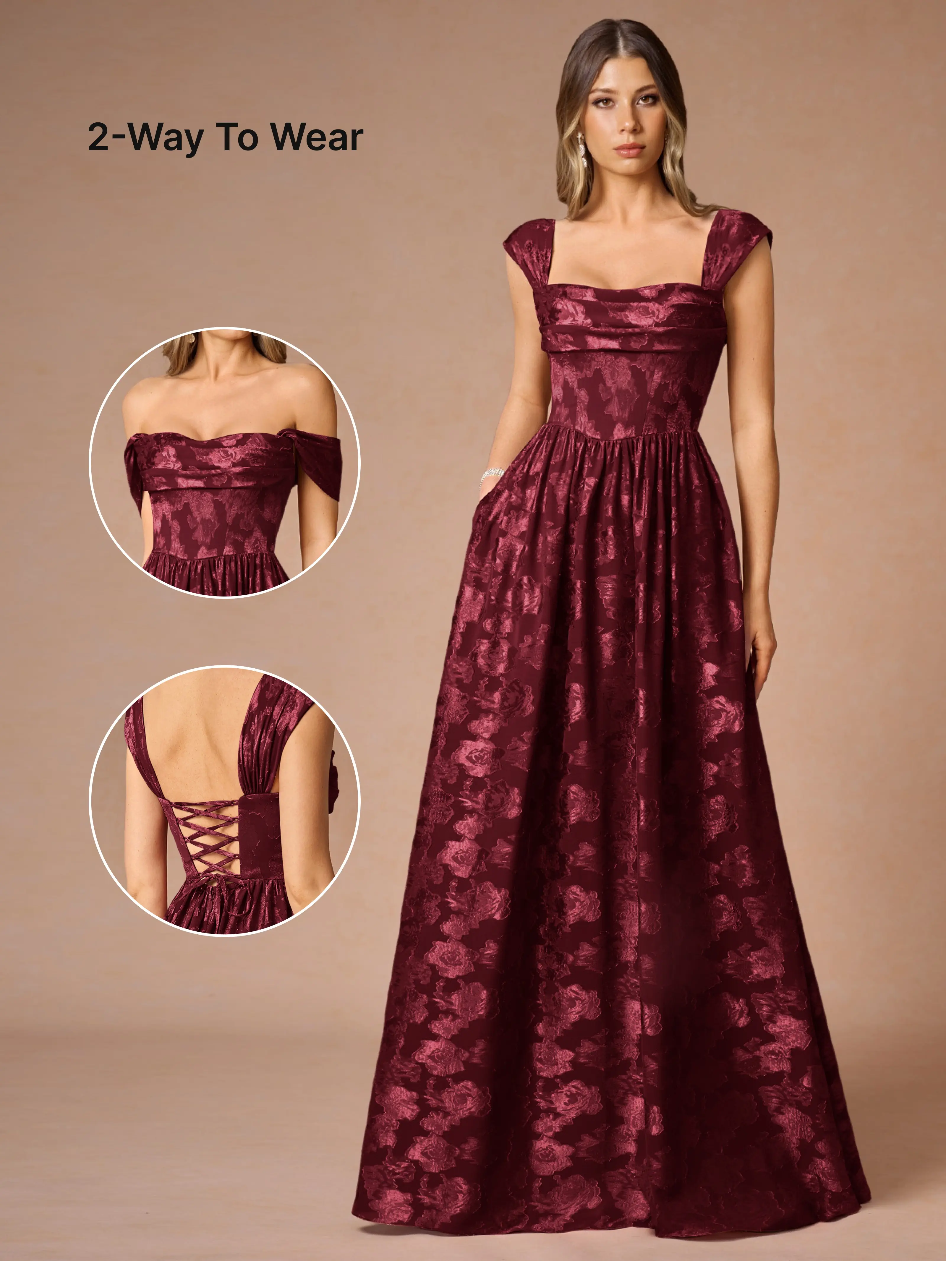 jianne formal lace-up back long dress Jianne Formal Lace-Up Back Long Dress main image 1