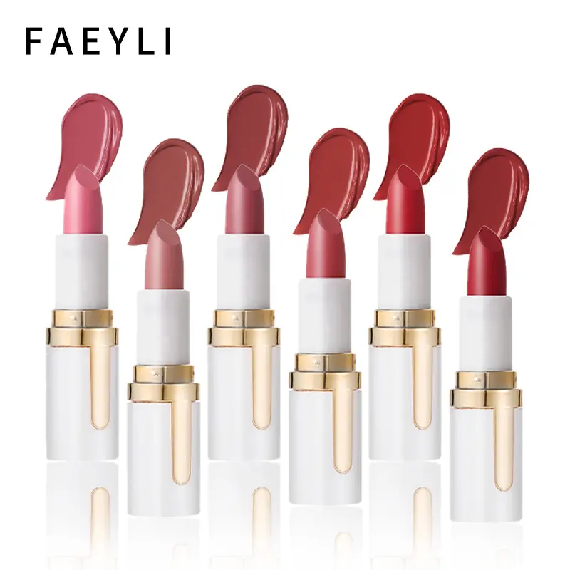 Matte White Tube Lipstick, Long-Lasting Velvet Formula, 6-Shade Nude Lip Makeup for Beauty & Personal Care Gloss Gloss Cosmetic Lipgloss Lipgloss Lipgloss Glossy
