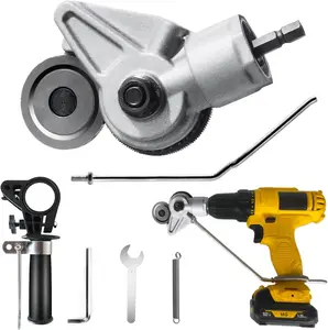 Universal Electric Drill Plate Cutter,Electric drill refitting plate shears,Metal Nibbler Drill Attachment with Adapter, DlY Metal Drill Attachment, Sheet Metal Knife for Cutting lron,White Sheet, Steel,Copper, Aluminum, Power Tool Hardware