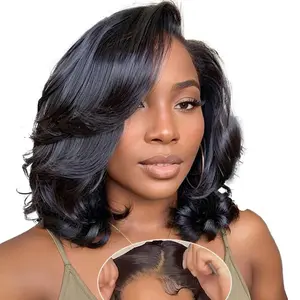 14inch Glueless Wigs 6x4 5x5 7x5 9x6 Human Hair Pre Plucked Body Wave Glueless Wig Lace Pre Cut 6x4 Lace Closure New Upgraded No Glue Wigs for Women Human Hair Natural Hairline