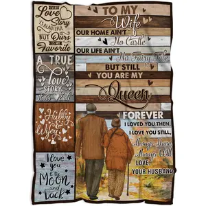 to My Wife Blanket, Wedding Anniversary Blanket Gifts for Her, Romantic Gift for Wife from Husband, Anniversary Marriage Gift for Couple, Happy Anniversary Present for Girlfriend 50"x60"a