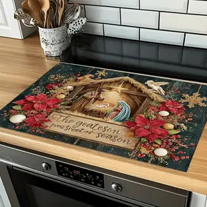 Christmas Theme Alga Mud Stove Pad, Kitchen Heat Resistant Non-Slip Absorbent Mat, Creative Home Decor Gift, Holiday Seasonal Decoration