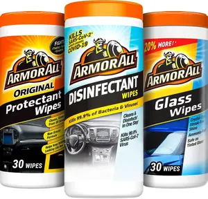 Armor All Car Cleaning Wipes Kit, Includes Protectant Wipes, Disinfectant Wipes, Glass Cleaner Wipes for Cars, Trucks, and Motorcycles (Pack of 3)