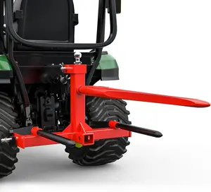 OEDRO 49" Hay Bale Spear, 3 Point Quick Attach Hitch for Category 1 Tractor, 3000lbs Capacity Hay Spear Attachment with 2 Stabilizer Spears & 2" Receiver & 2/5 16" Ball Drawbar