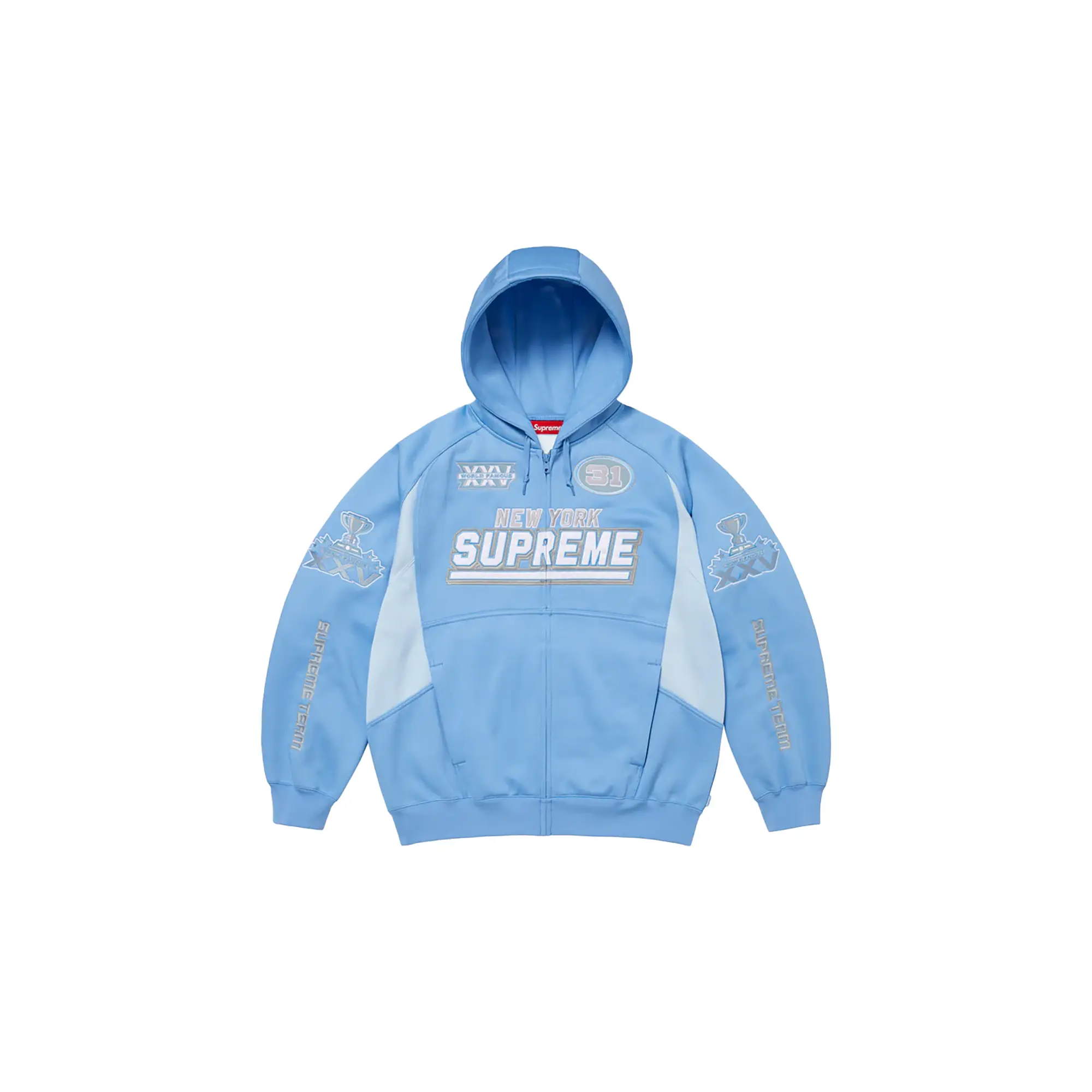 Football Zip Up Hooded Sweatshirt "FW25 - Light Blue" SU26735