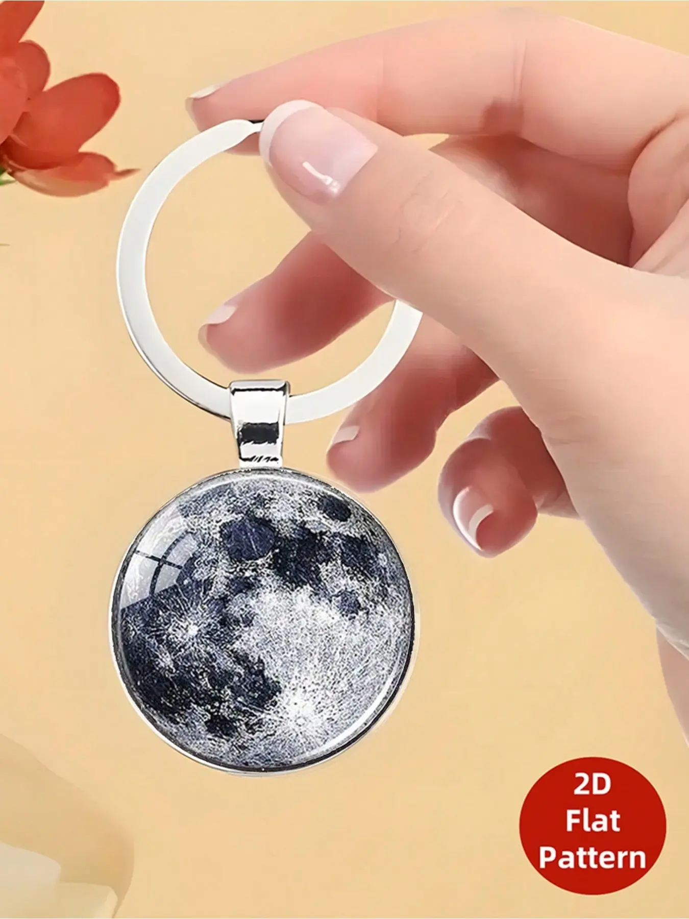 Solar System Planet Keychain, Earth-shaped Keyring, Double-sided Glass Ball, Stylish Galaxy Nebula Keychain Pendant, Wallet, Backpack, Handbag Accessories, Car Keychain, Gift for Boys and Girls, Valentine's Day Gift, Ramadan Gift
