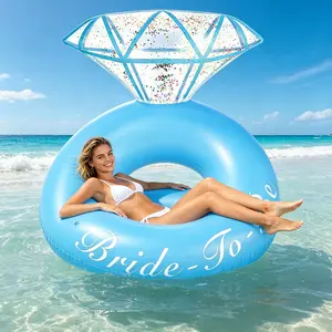PVC Inflatable Wedding Swim Tube Float - Romantic Design Raft for Bride Bachelorette Events, Pool Decor & Water Fun