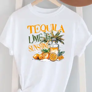 Tequila Lime & Sunshine DTG Graphic Tshirt, Funny Graphic Tee, Unisex Apparel, Relaxed Fit, Soft Print