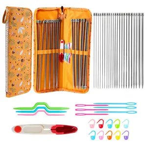 Complete Knitting Sewing Kit, Includes Needles, Built in Needles, Accessories, Storage Bag, Full Set for DIY Sweaters, Scarves, Ideal for Knitters, Perfect Gift
