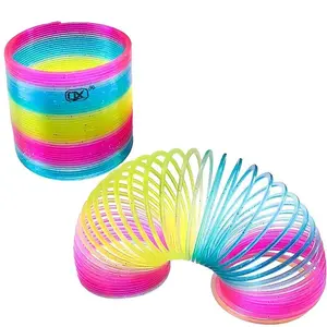 Magic Rainbow Ring Toy (2-pack), Puzzle Elastic Professional Performance Ring, Balanced Rainbow Spring Ring, Magic Rainbow Stacking Ring, Stress Relief Gadgets