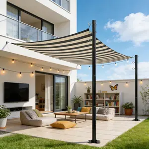 12FT Exclusive patented outdoor large tent pole, thickened to 140mm, telescopic tent camping sunshade support pole, 2.10 meters. Tent support pole, outdoor camping patio sunshade net pole, post, tent accessory, frame support pole.swimming pool sunshade