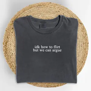 ChicCotton Idk How To Flirt But We Can Argue Comfort Colors Shirt, Funny Saying T-shirt, Sarcastic Graphic Tee, Meme Clothing, Gift For Her Outfits