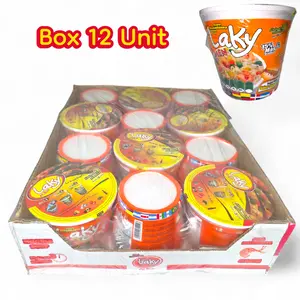 Laky MEN Instant Soup Cup Shrimp Flavor 12 Unit Box Quick Meal Solution Authentic Guatemala Taste Bulk Purchase