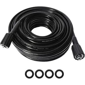 25FT High Pressure Washer Extension Hose 1/4" inch M22-14mm/15mm Fittings Kink Resistant Washer Hose For Most 5800PSI
