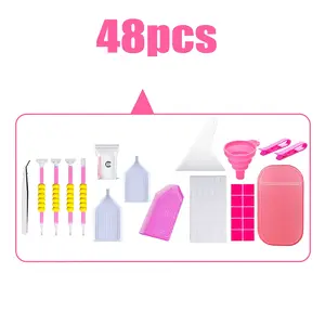 Diamond Painting Storage Containers, 48/109/169 Pieces Diamond Art Kit for Adults & Beginners, Portable Bead Organizer Box, Diamond Art Tools
