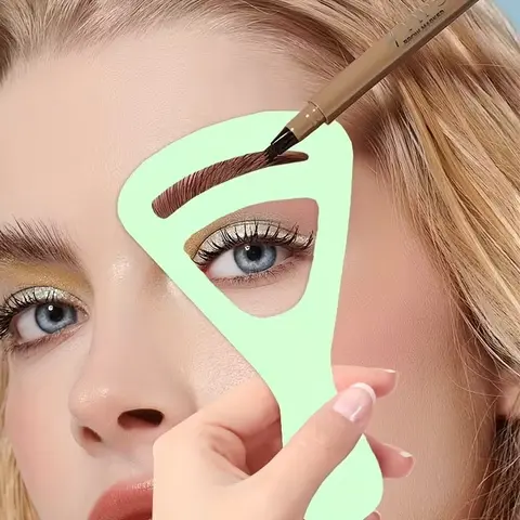 2-Piece Eyebrow Drawing Card Set, Plastic, Eyebrow Stickers, Shaping Template, Eyebrow Trimmer, Drawing Tool, Cosmetic Makeup Tool, Beauty Tools, Eyebrow Makeup Aid for Natural Curved Brows, Eyebrow Tool Set, Eyebrow Stencil Kit