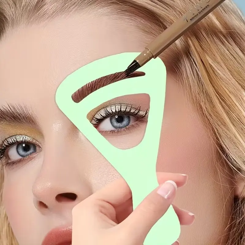 2-Piece Eyebrow Drawing Card Set, Plastic, Eyebrow Stickers, Shaping Template, Eyebrow Trimmer, Drawing Tool, Eyebrow Makeup Aid for Natural Curved Brows, Eyebrow Tool Set, Eyebrow Stencil Kit