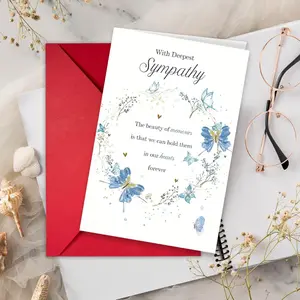 Comforting Memorial Card for Loved Ones, Funeral Condolence Gift, Sympathy Message Card, Thoughtful Farewell Note, 1pc