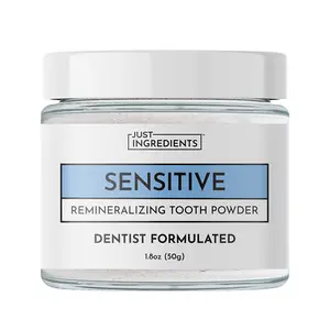 Just Ingredients Sensitive Remineralizing Tooth Powder – Fluoride-Free Oral Care – Gently Cleans & Whitens – Supports Strong Teeth & Fresh Breath – Vegan, Non-GMO (Regular, Sensitive) Just Ingredients Sensitive Remineralizing Tooth Powder – Fluoride-Free Oral Care – Gently Cleans & Whitens – Supports Strong Teeth & Fresh Breath – Vegan, Non-GMO (Regular, Sensitive)