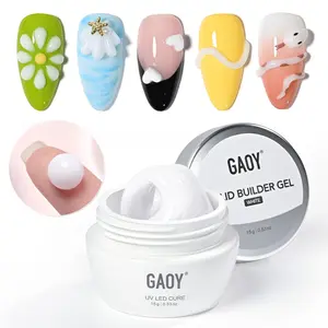 White 3D Sculpting Gel for Nail Art, 15g Solid Nail Gel Non-Sticky Hard Builder Gel for Carving, Molding and Building