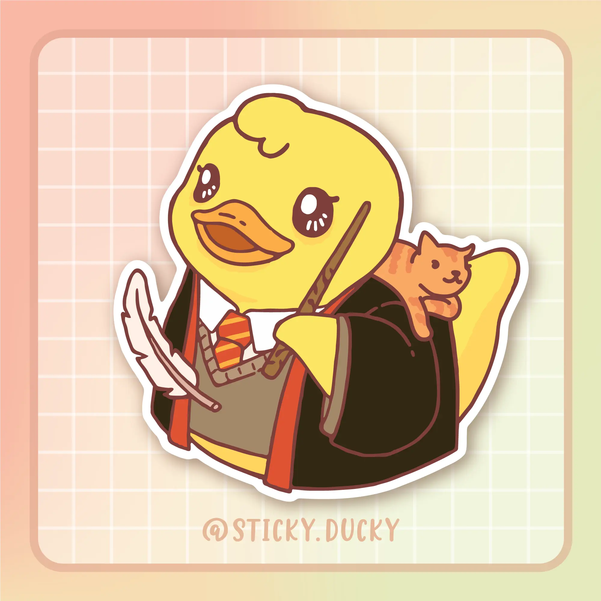 Hermione Ducky Vinyl Sticker - Harry Potter Original Vinyl Material, Collectible Design, Kawaii Stickers
