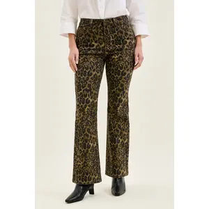 Judy Blue High Waist Leopard Print Bootcut Jeans 881183, Stretchy Cotton Comfort Denim Womenswear Bottom, Chic Trendy Style, Animal Print