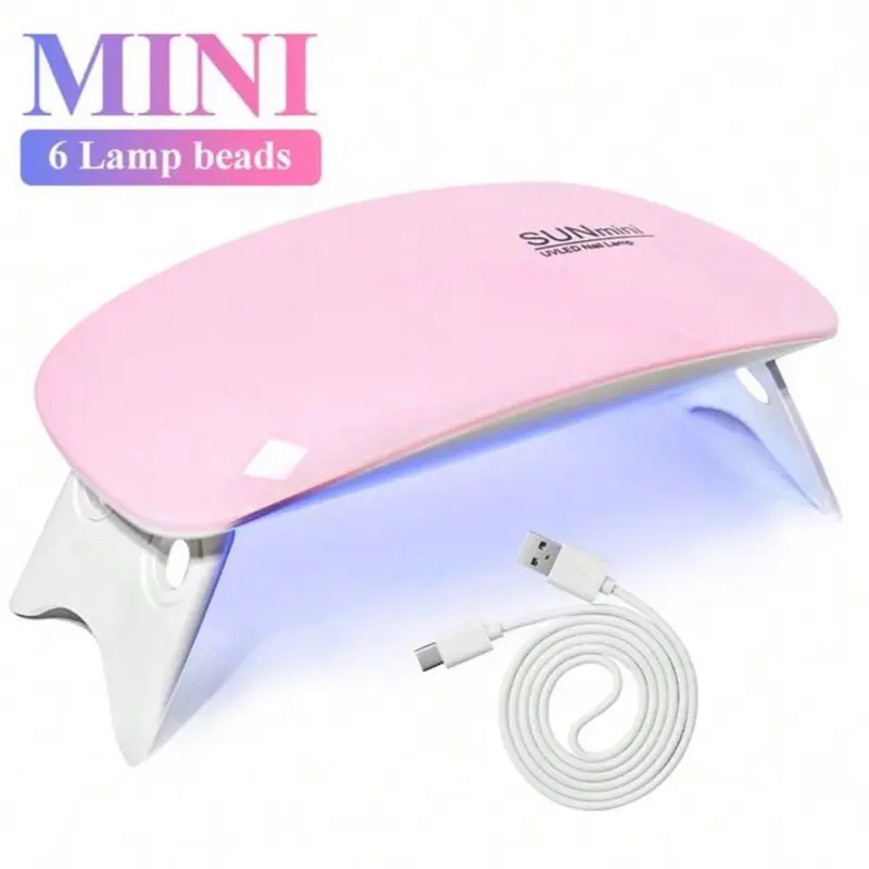LIMEGIRL UV LED Mini Nail Dryer Machine Portable 6 LED UV Manicure Lamp Home Use Nail Lamp For Drying Polish Varnish With USB Cable,Nail Supplies,Nail Tools,Nail Art Tools,Back To School,Nails,Nail Tools For Press On Nails