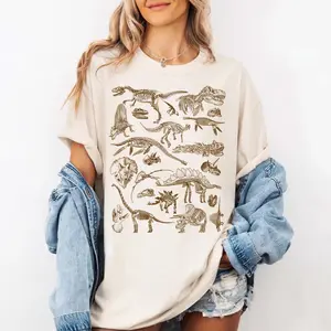 Comfort Colors Dinosaur Skeleton Shirt, Vintage Paleontology Graphic Tee, Science Lover T-Shirt, Gift For Dino Enthusiast