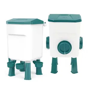 2 Pack Chicken Feeder And Chicken Waterer Set Hanging Automatic Chicken Feeder No WasteChicken Coop Accessories Poultry Waterer Kit, Blue