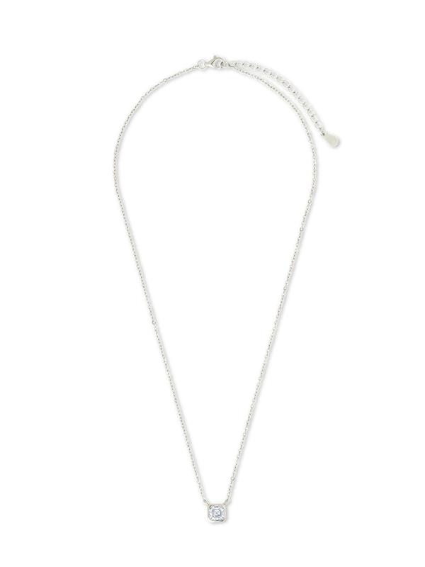 Sterling Silver Asscher Bezel Set Pendant