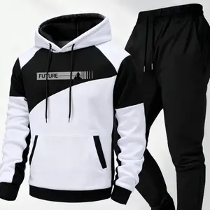 Men's New Hooded Set Stylish Hooded Sweatshirt & Casual Pants Fashionable Versatile for Business Youthful Stylish Two-Piece Set