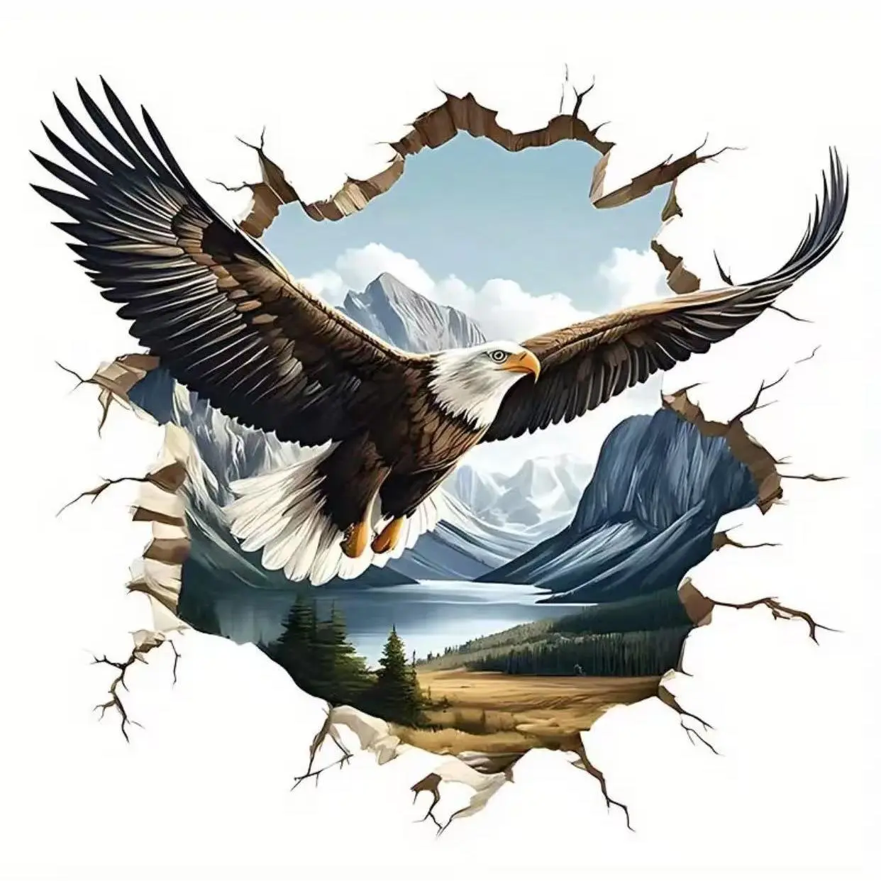 2D Vinyl Eagle Sticker for Car, Truck, Motorcycle, and Laptop, Sticker for Cars, Durable PVC Material for Outdoor and Indoor Use, Car Decals