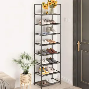 8-Tier Shoe Rack Standing Stackable Shoe Shelf for Closet Entryway Organiser Plastic