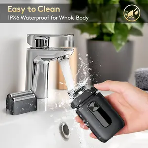 Shaver, Men's Electric Shaver with Trimmer, USB-C Rechargeable Cordless Dual Floating Blades for a Close Shave, 2 Adjustable Speeds, LED Display
