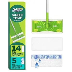 Swiffer Sweeper 2-in-1 Mops for Floor Cleaning, Dry and Wet Multi Surface Floor Cleaner, Sweeping and Mopping Starter Kit, Includes 1 Mop + 19 Refills, 20 Piece Set