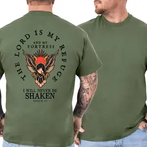 Psalm 91 Men's Christian T-Shirt, Scripture Protection Graphic Tee, Resurrection Sunday Faith Shirt, Religious Holiday Gift for Him & Her