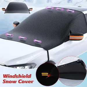 Car Windshield Cover for Ice and Snow with Side Window Magnetic Front Windshield Protector,Mirror Protector Sunproof Heat Insulation Sunshade Cover for Vehicle,SUV, Truck Exterior Auto Accessories, Sunshade for car outside