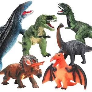 6-Piece Giant Dinosaur Toy Set, Realistic Soft Dinosaurs for Dinosaur Lovers, Includes Tyrannosaurus Rex, Plesiosaurus, Pterodactylus, Action Figures Set