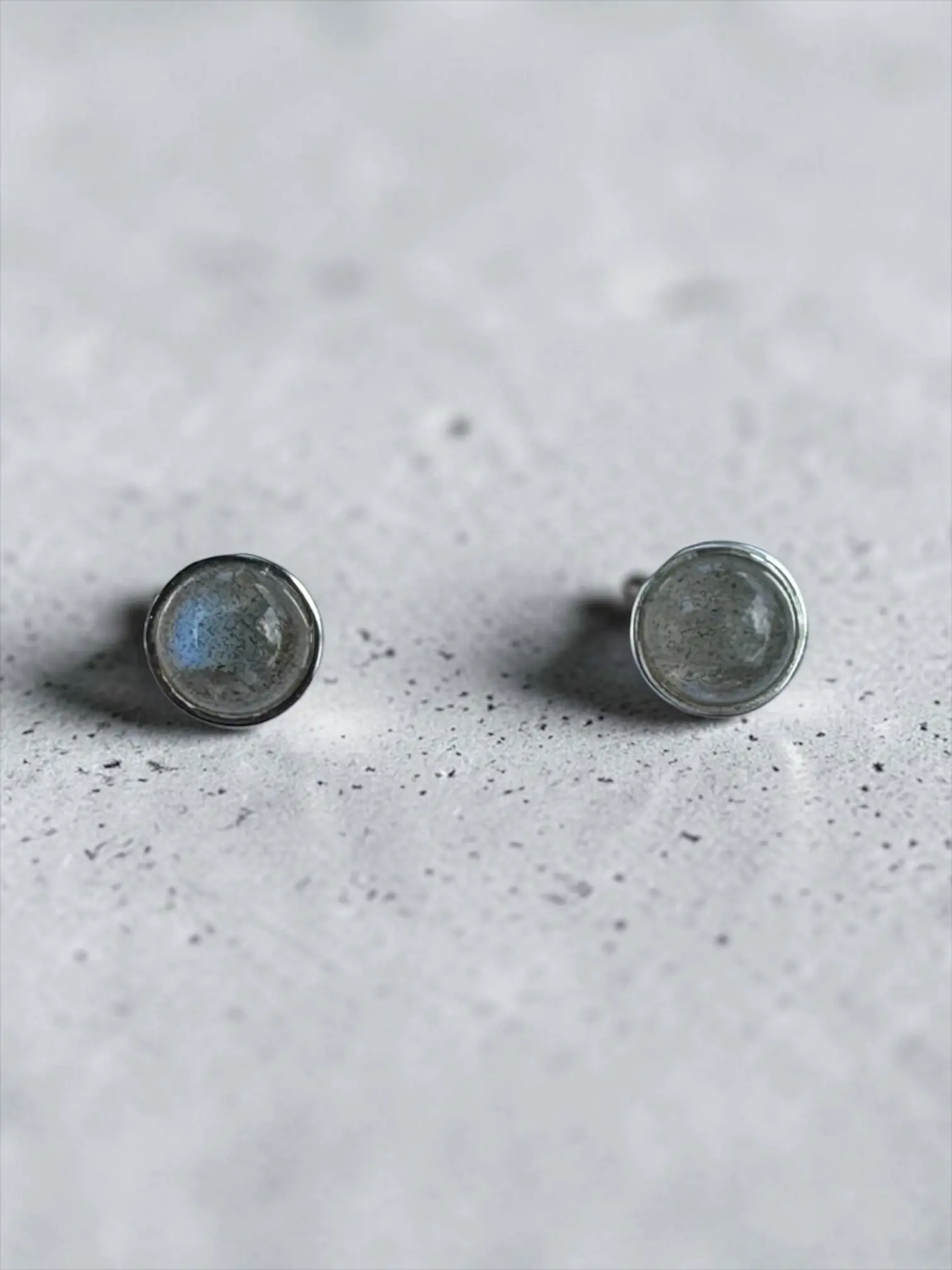 Labradorite Solid 925 Sterling Silver stud Earrings