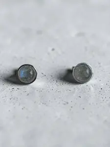 Labradorite Solid 925 Sterling Silver stud Earrings